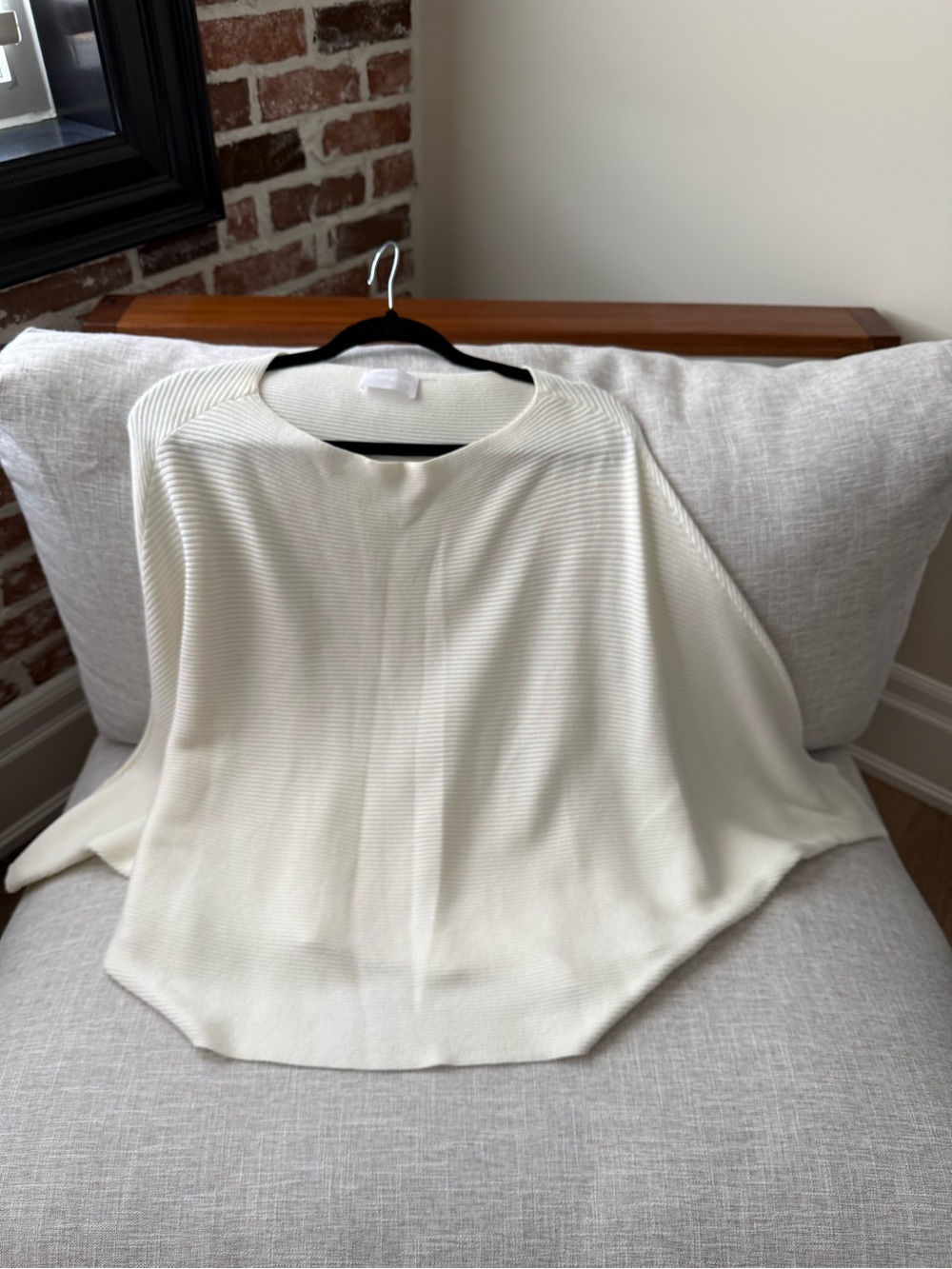 Lightweight Cream Ribbed Knit Top